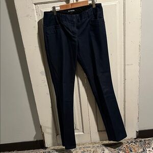 Express Women's Navy Straight Leg Columnist work pan